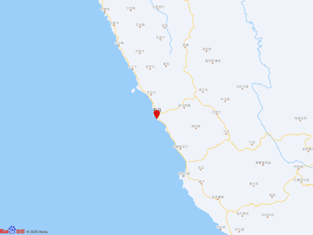 秘鲁沿岸近海（北纬-12.15度，东经-77.05度）发生5.5级地震