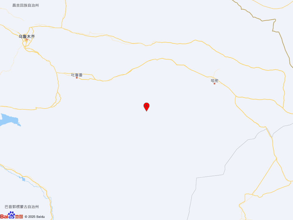 新疆吐鲁番市鄯善县（北纬42.22度，东经91.38度）发生3.6级地震