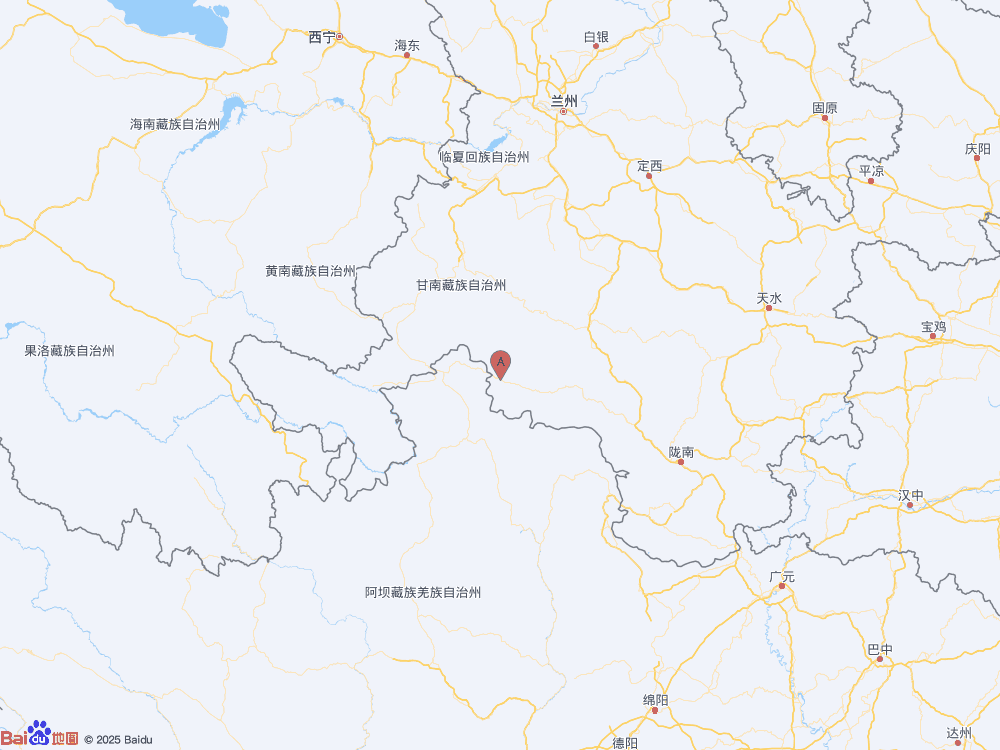 甘肃甘南州迭部县（北纬34.08度，东经103.26度）发生2.8级地震